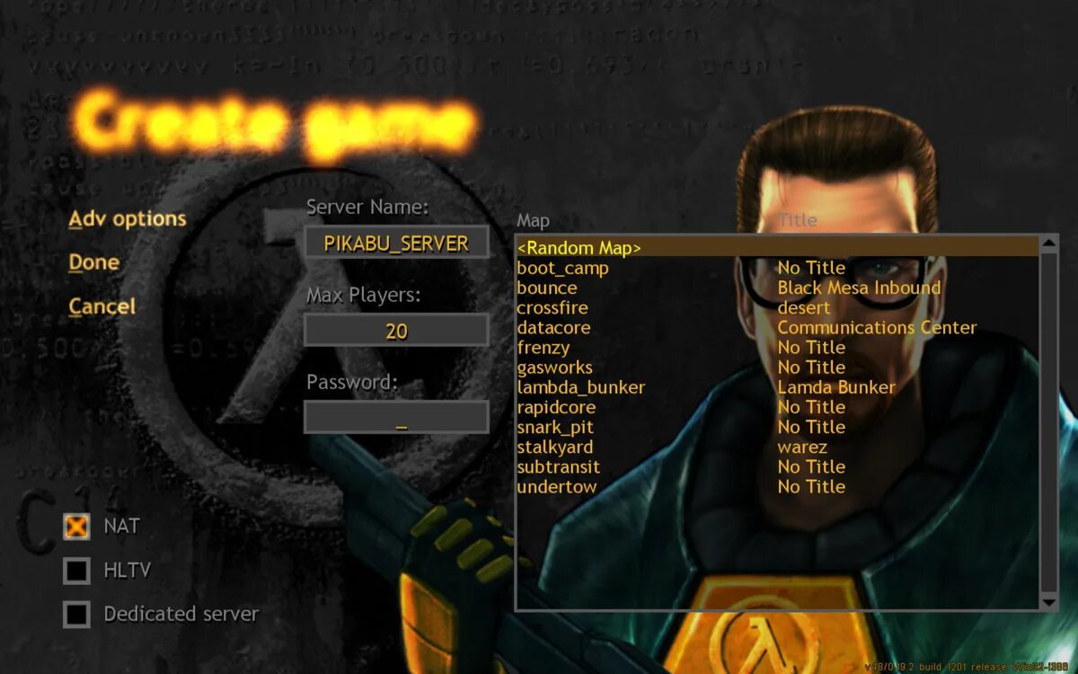 Халф лайф в браузере. Half life 1 сервера. сервера халф лайф 1. half life dedicated server. меню сервера в халф лайф.
