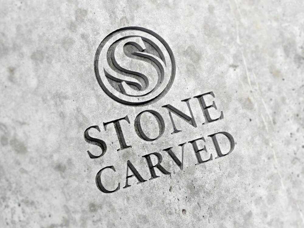 Stone logo. Логотип из камня. Вдавленный логотип. Логотип Стоун. Мокап для логотипа.