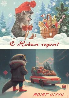 Нейросеть новогодние открытки