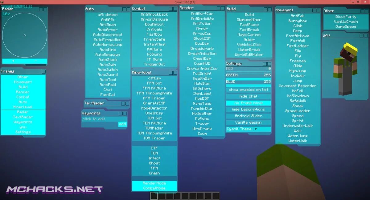 Minecraft Hack client. Trigger bot для МАЙНКРАФТА. Чит бот майнер. АФК бот для майнкрафт сервера. Hack client