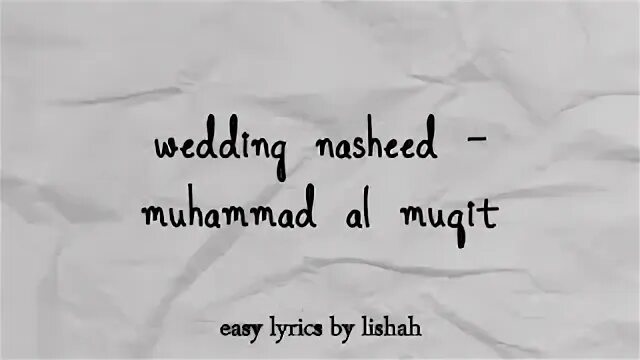 Wedding нашид перевод