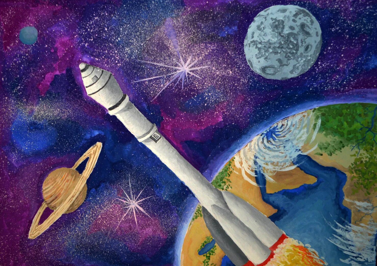 Окружающий мир 4 класс тема космос. Рисунок на тему космос. Рисунок на космическую тему. Фантазия на тему космос. Рисунок ко Дню космонавтики.