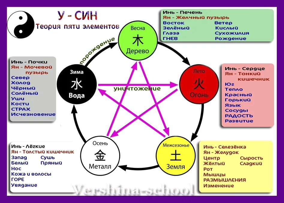 Питание 5 энергий. Теория у син пяти элементов. Теория Усин 5 стихий. Схема у-син пять первоэлементов. Пять первоэлементов китайской медицины.