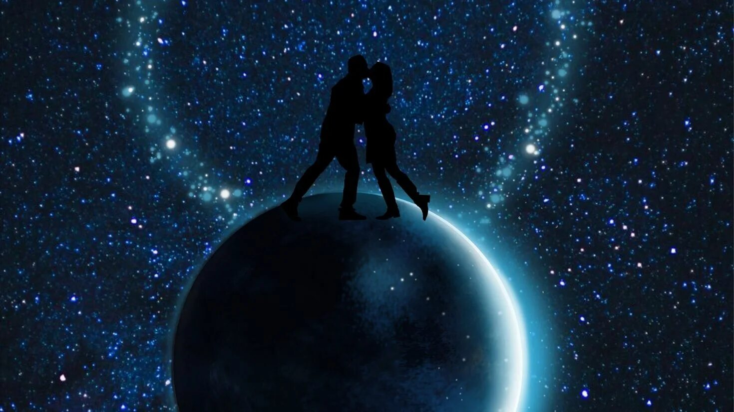 В объятиях ночи очарование. Планета любви. Объятия на ночь. Звездная любовь. Пара в космосе.