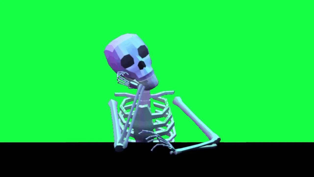 Waiting for the green light. Green skeleton.