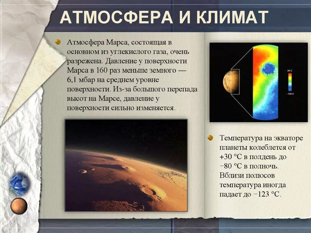 На марсе нет атмосферы. Атмосфера и климат Марса. Марс Планета климат. Давление Марса в атмосферах. Атмосфера и климаты земли.