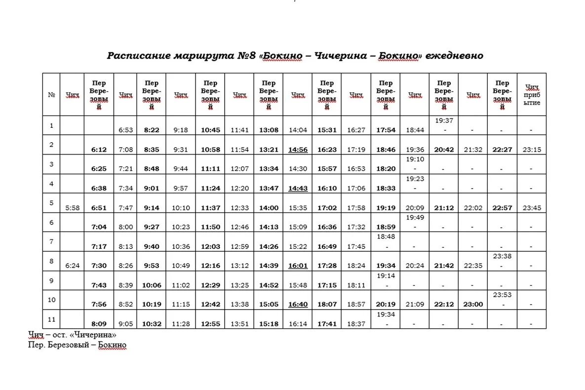 Расписание маршрутки строителей