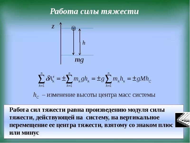 Сравнение работы силы с изменением кинетической энергии тела. Работа это изменение кинетической энергии. Теорема об изменении кинетической энергии системы. Кинетическая энергия в системе центра масс.