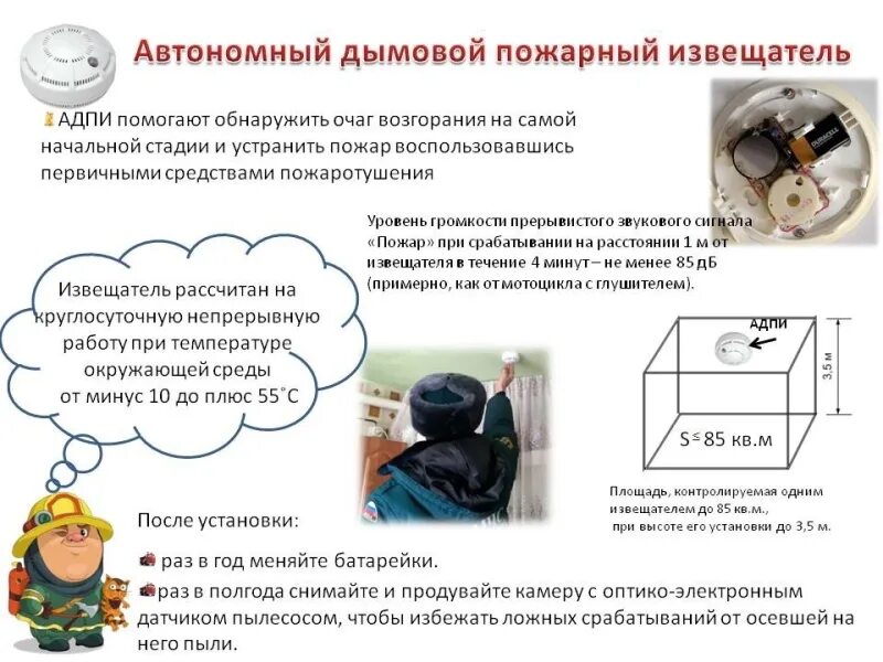 Вероятность срабатывания дымового извещателя