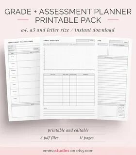 Grade and Assessment Tracker Back to College University and Etsy
