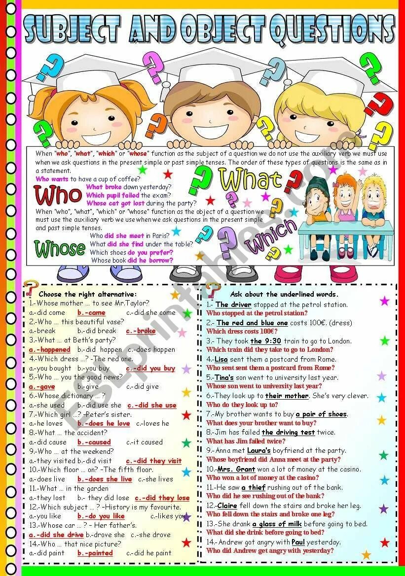 Object вопросы. Subject questions worksheets. subject and object questions. object and subject questions в английском языке. примеры вопросов subject questions.