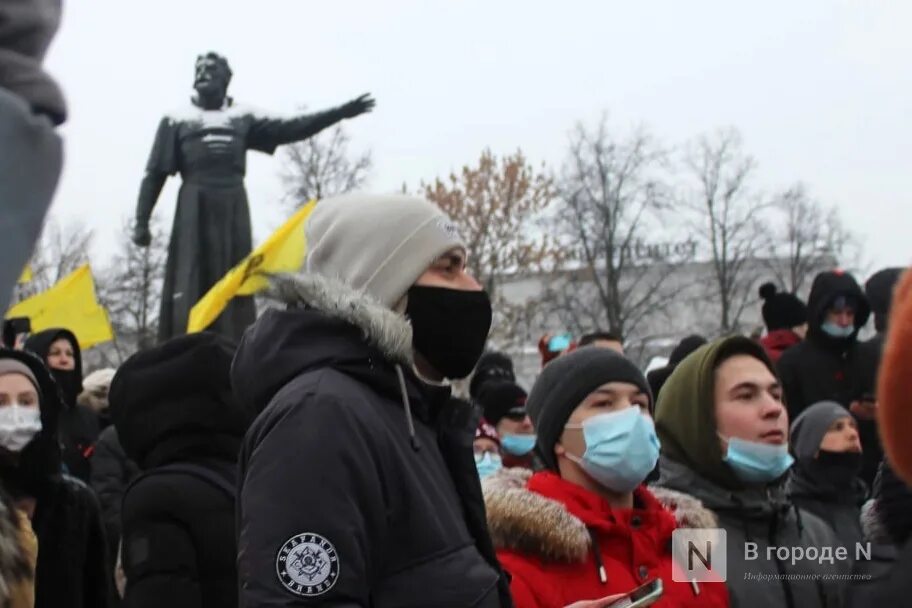 Митинг 23 января 2021 Нижний Новгород. Митинг Навального 2021 Нижний Новгород. Пикет Нижний Новгород.