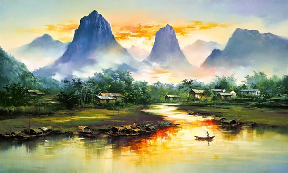 Painted landscape. Кен Хонг Леунг. Хонг Леунг художник. Кен Хонг Леунг картины. Китайский художник Hong Leung.