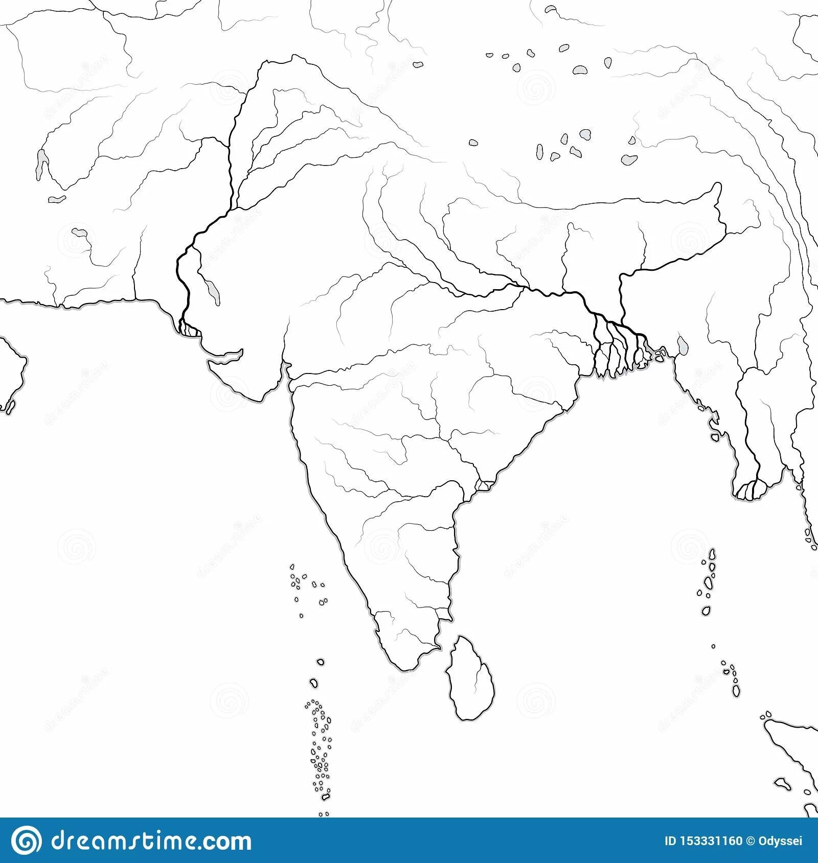 Карта Индии географическая контурная. Очертания полуострова Индостан. Контур полуострова Индостан. Карта древней Индии на реке инд.