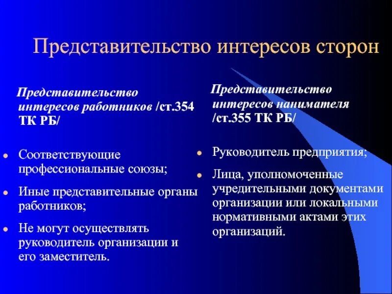 Профсоюз представительный орган работников. Представительство интересов сторон. Представительный орган работников. Иные представительные органы работников. Стороны представительства.