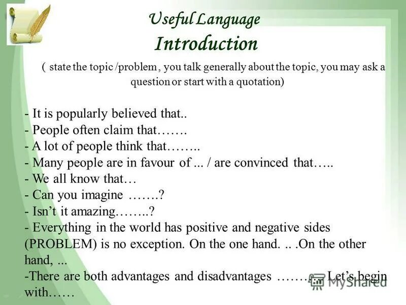 Useful language. Useful language