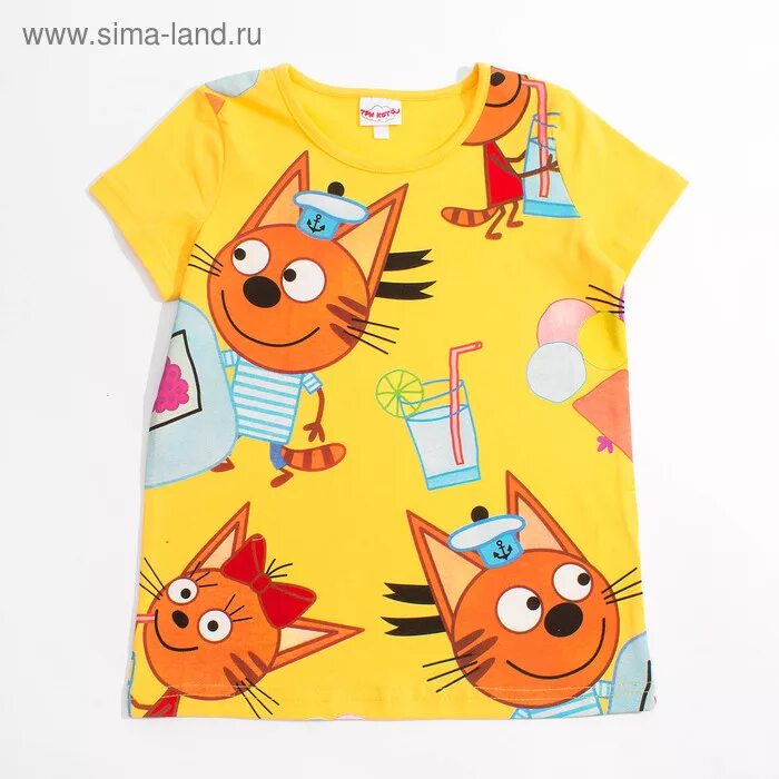 Желтая футболка три кота. Одежда 3 кота. Детские футболки 3 кота. Футболка три кота для мальчика. Одежда 3 кота.