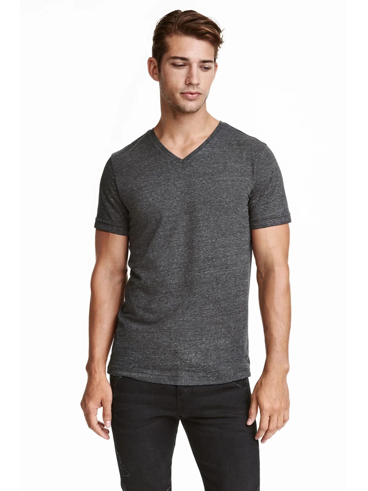 Slim fit мужская. H&amp;m v-neck t-shirt slim fit. футболка h m мужская slim fit. футболка слим фит. футболка с треугольным вырезом мужская.