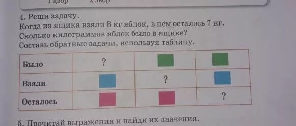 Из ящика взяли 6. Задачу сколько килограммов яблок было. Сколько килограмм яблок в ящике. Составь задачу используя таблицу. Реши вопрос используя таблицу.