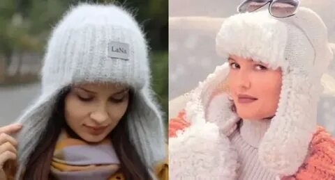 Схема вязаной шапки ушанки женской