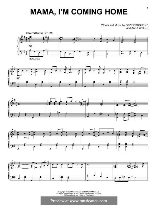 Mama im coming Home Ноты. Ozzy Osbourne mama i'm coming Home. Coming Home Ноты. Ozzy Osbourne mama i'm coming Home аккорды.
