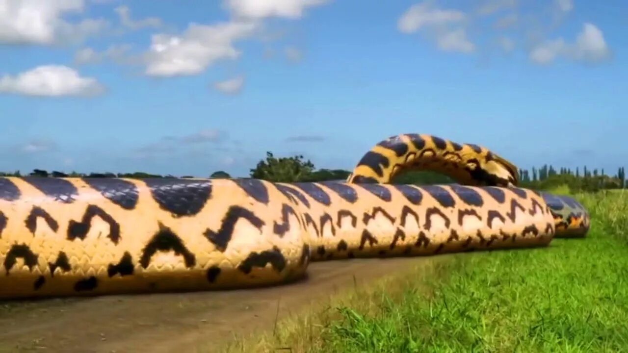 Большая змея в мире за всю историю. Анаконда змея.