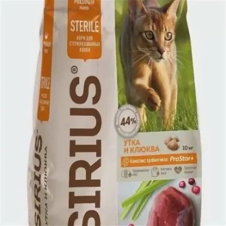 Сириус для стерилизованных кошек 10 кг. Сириус корм для кошек 10 кг. Корм Sirius для стерилизованных кошек, утка и клюква, 10 кг. Sirius корм для стерилизованных кошек.
