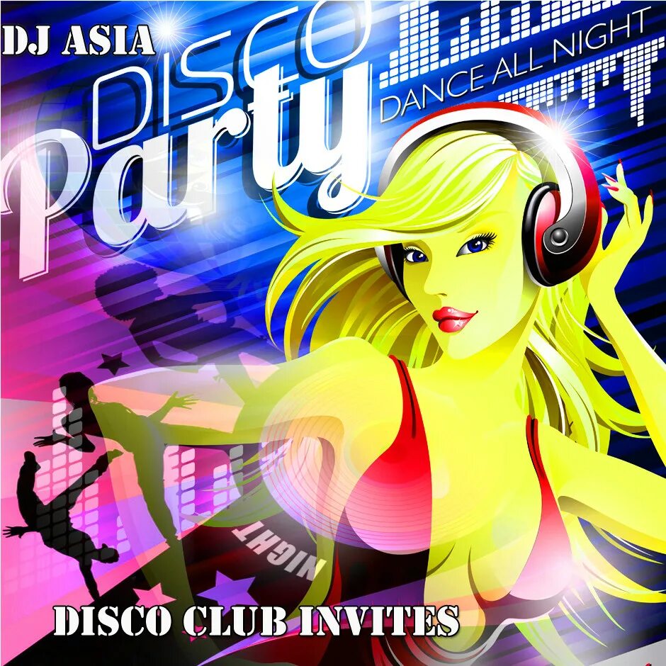 Обложки группы Азия диско. DJ invited. Disco Club. Dj asia