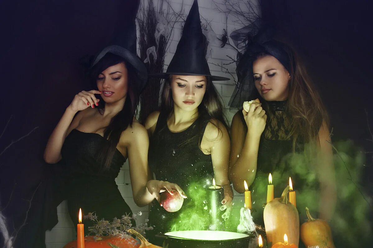 Ведьма Зельеварение Helloween. Три ведьмочки. Вечеринка в стиле ведьм. Девичник ведьмы.