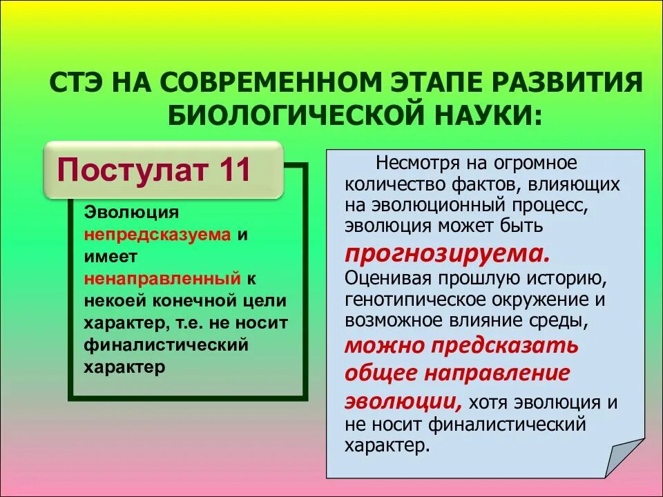 Постулаты синтетической теории эволюции. Синтетическая теория эволюции (СТЭ). Современный этап развития эволюционного учения. Минусы синтетической теории эволюции.