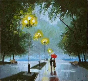 Пейзаж с фонарями