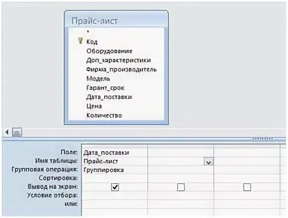 Не удалось создать запрос