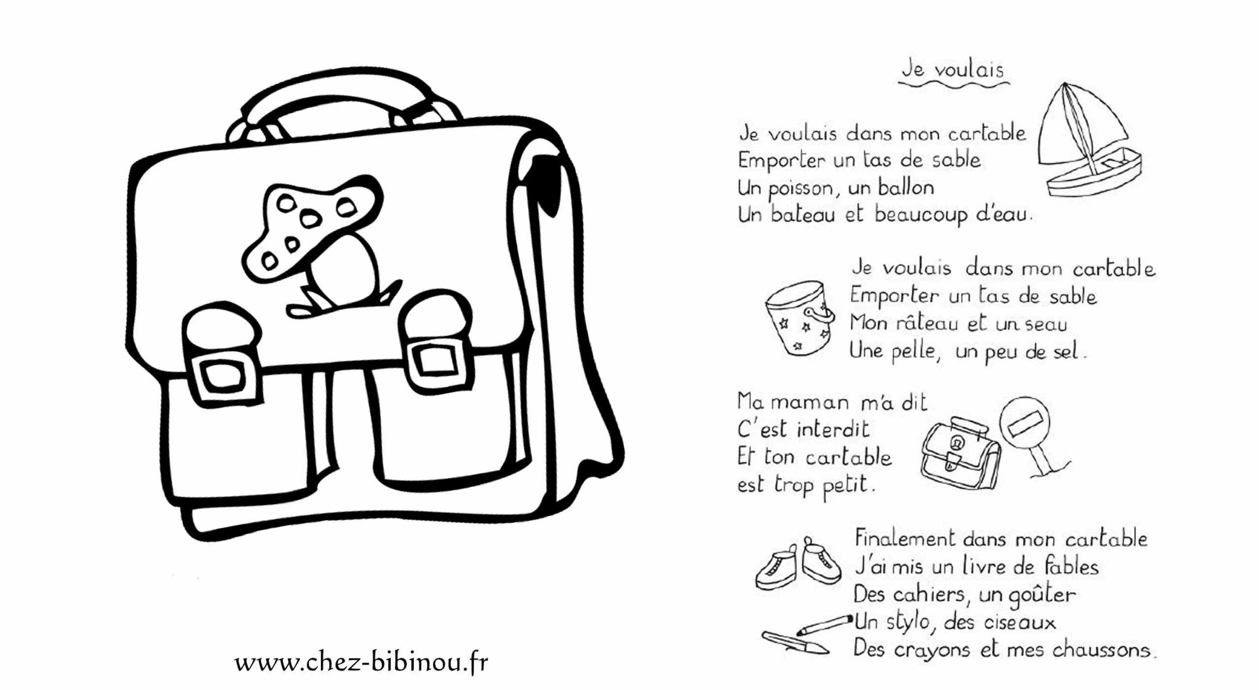 Dans mon. Dans mon sac a dos. “le cartable” стих. песня на французском языке dans mon cartable. pierre gamarra mon ecole.