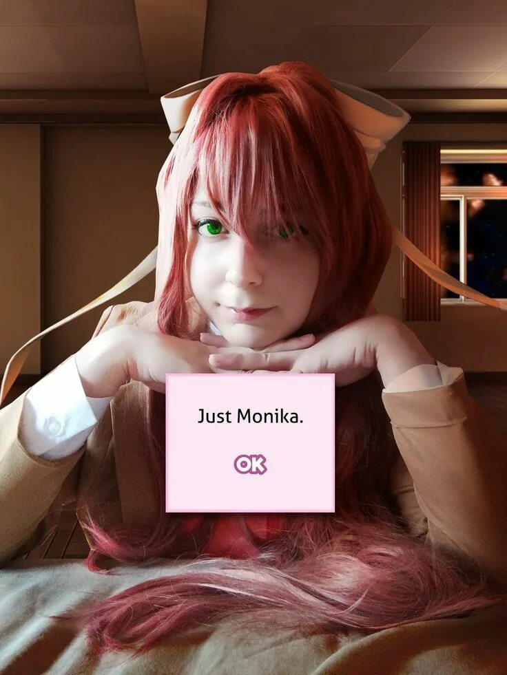 Doki doki monika after story. Monica after story gifts. Monika перевод. Just monika табличка. Monica after story наряды.