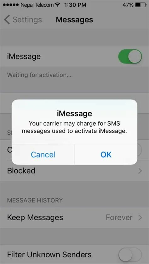 Как отключить facetime и imessage на айфоне. Ошибка активации imessage. Waiting for activation. Waiting for activation. Активация фейстайм на айфоне.