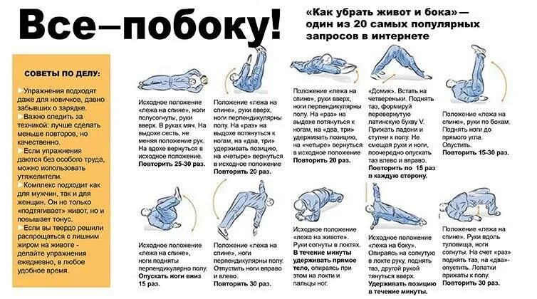 Эффективно убрать живот бока мужчине
