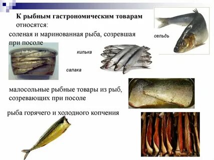 Виды рыбы и рыбных продуктов
