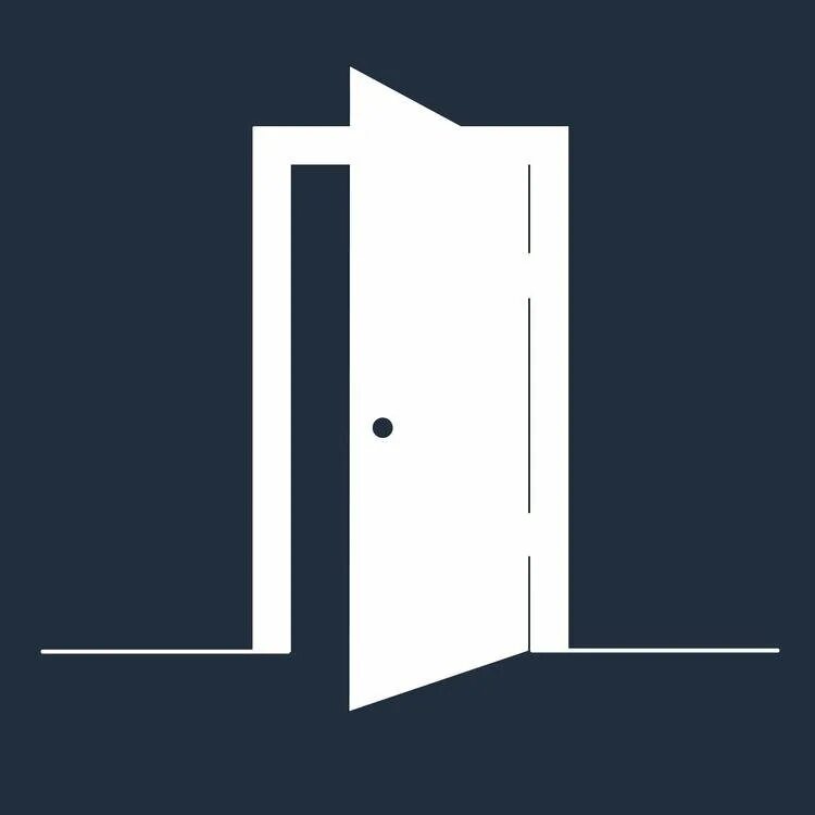 Оренбург открытая дверь. Открытая дверь. Логотип двери. Дверь силуэт. Дверь черно белая.
