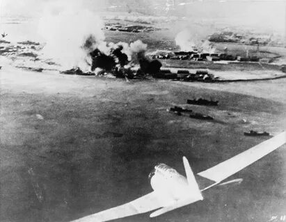 Aerial photograph taken by a Japanese pilot of the destruction of Pearl Har...