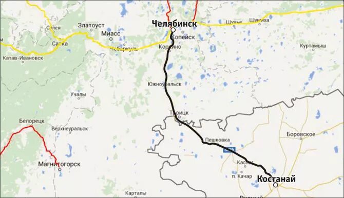 Трасса Костанай Челябинск. Челябинск Костанай карта. Дорога Челябинск Кустанай на карте. Граница Костанай Челябинск. Маршрут южноуральск