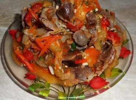 Желудки с овощами рецепт