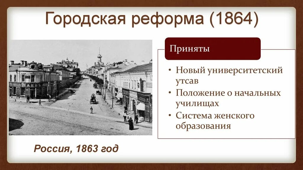 Реформы 1860-1870 городская реформа.