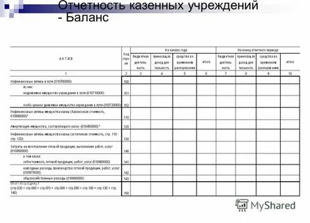 Отчетность казенных учреждений