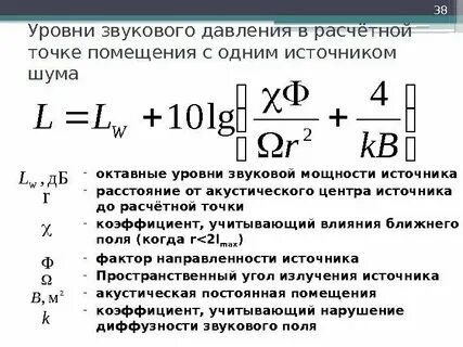 Звуковая мощность источников шума