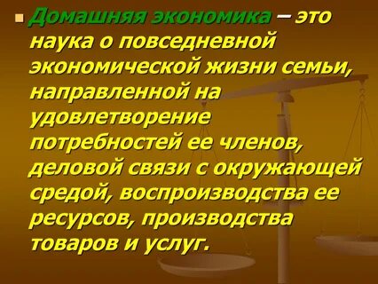 Домашняя экономика это