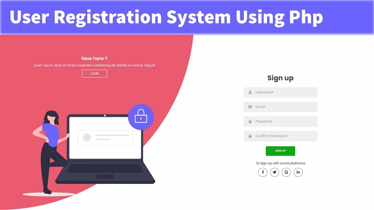 User Registration. User php. Users регистрация