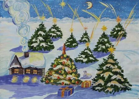 Рисунки рождественский свет