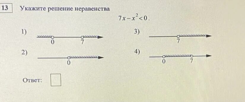 Укажите решение неравенства x 7 4. Укажите решение неравенства x 7 4