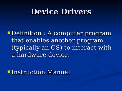 Define drivers