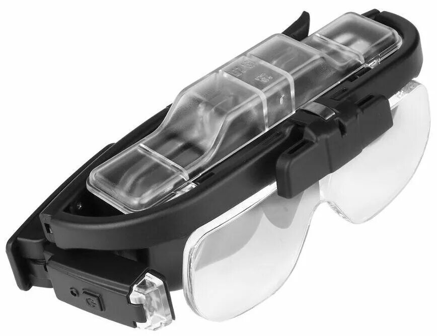 лупа-11642dc. лупа-11642dc. лупа-11642dc. магазин на диване очки увеличительные для бытовых нужд. лупа очки с подсветкой сменными линзами usb и аккумулятором 2 led 11537dc.